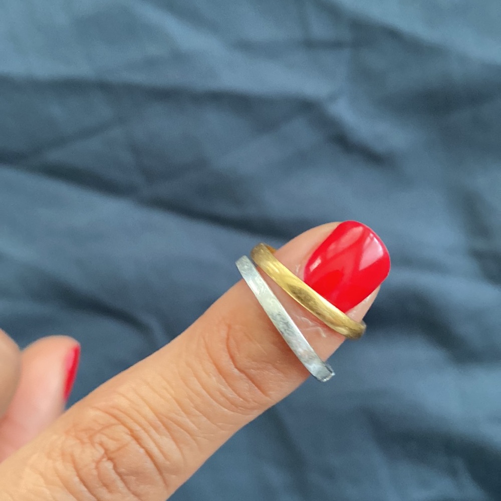 Madewell two tone layered stacking rings size 5 - Picture 5 of 6